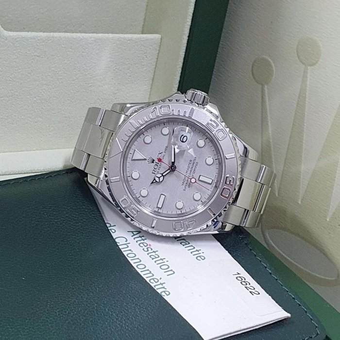 【大眾名錶】ROLEX 勞力士 16622 Yacht Master 遊艇名仕型 灰面紅針 2008/04 大眾名錶B907-1