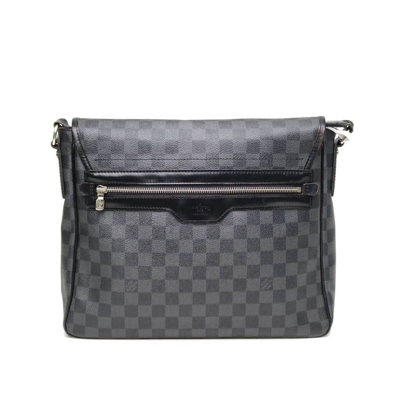 LOUIS VUITTON 黑棋格PVC2010郵差包斜挎包黑色棋盤格-2