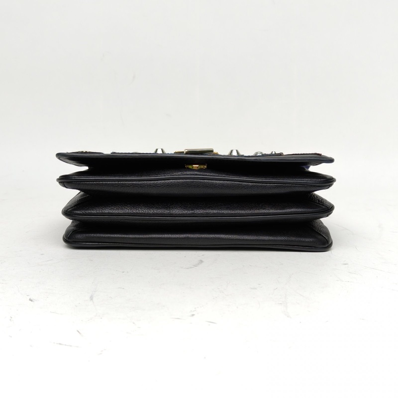 PRADA 圖案牛皮金扣機器人單肩包-3