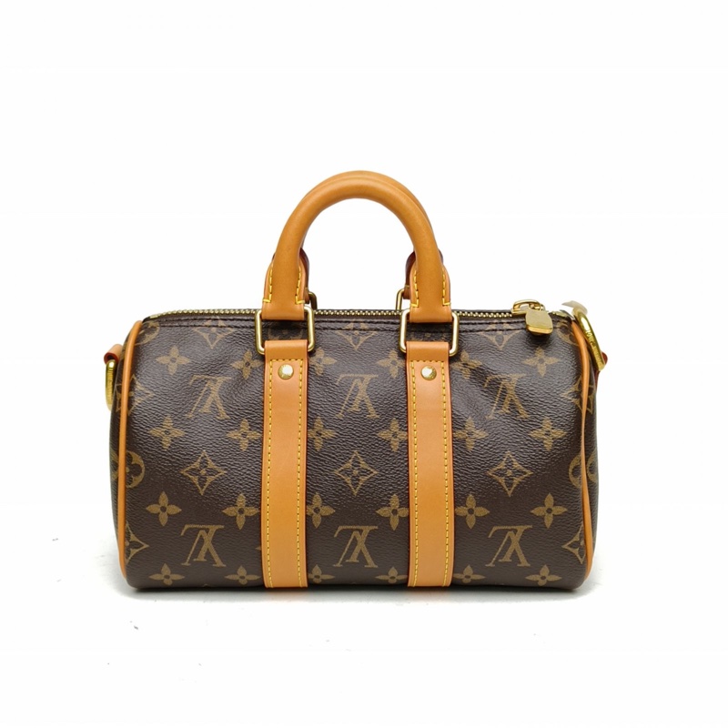 LOUIS VUITTON 老花PVC金扣晶片keepall25cargo手提斜挎包-2