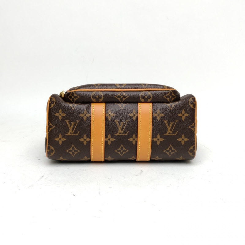 LOUIS VUITTON 老花PVC金扣晶片keepall25cargo手提斜挎包-3