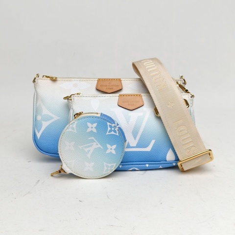 LOUIS VUITTON MultiPochette五合一藍色PVC晶片夏日系列