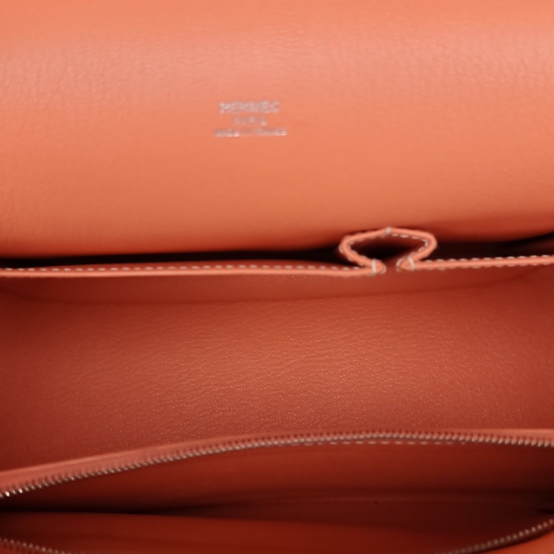 HERMES 吉普賽Jypsiere28龍蝦粉TC皮框Q銀扣-5