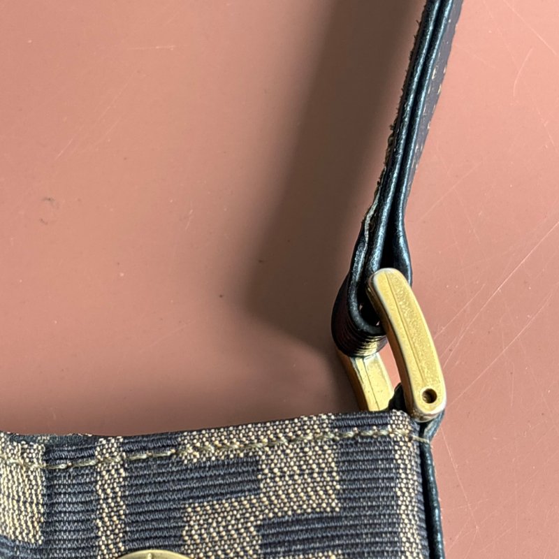 ::FENDI:: 經典緹花拼接皮革抽繩水桶包 斜背包 肩背包-42