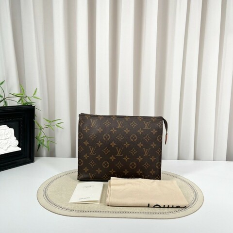 LV路易威登  Poche Toilette 經典老花 塗層帆布洗漱包 男女同款 休閒百搭