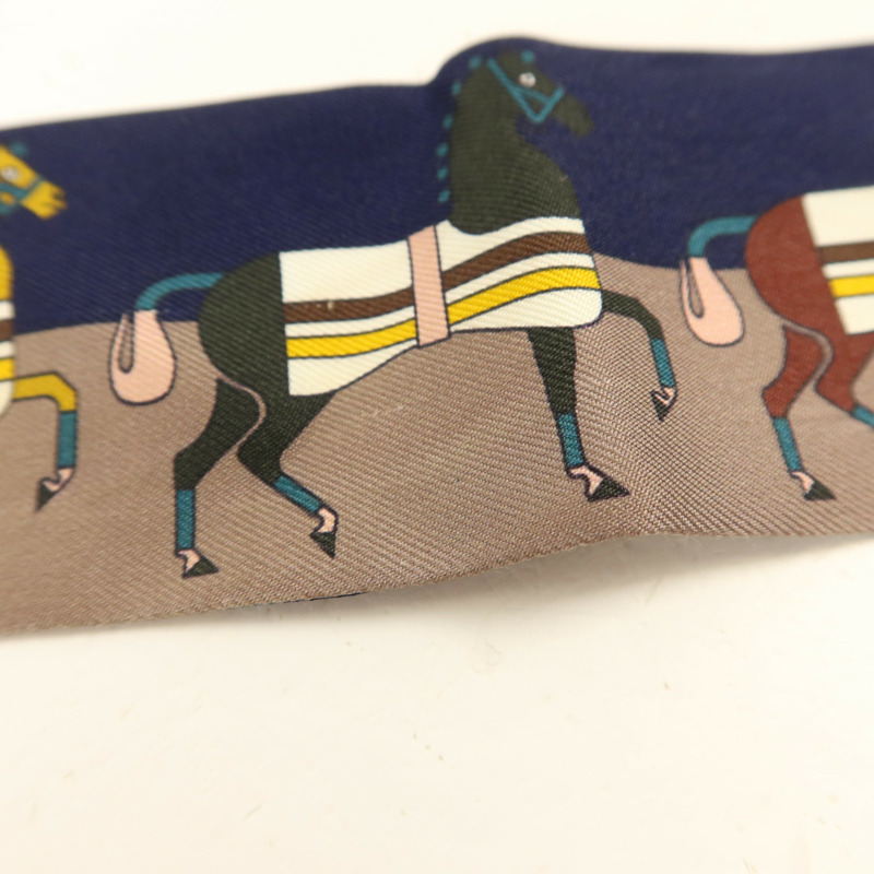 HERMES 絲質Twilly絲巾-12