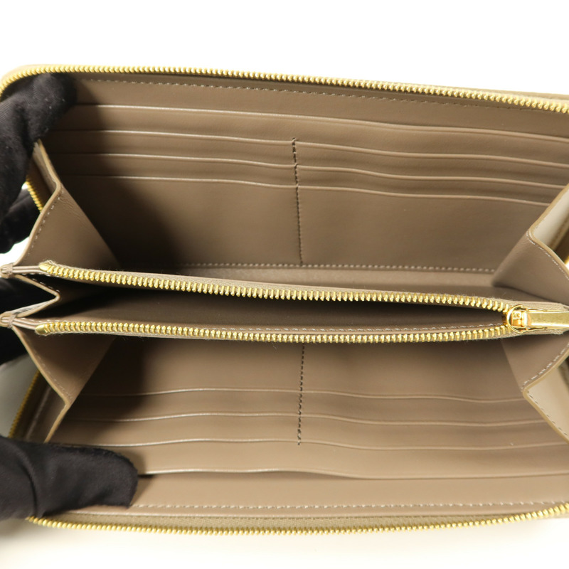 CELINE 牛皮皮革Long Round Wallet金扣長錢包-4