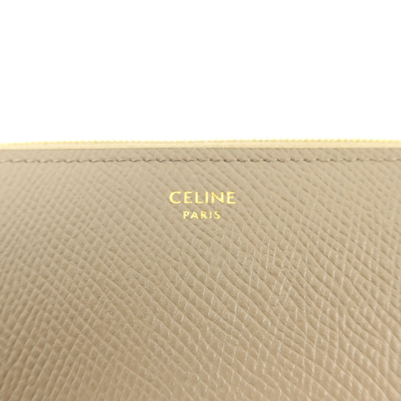CELINE 牛皮皮革Long Round Wallet金扣長錢包-5