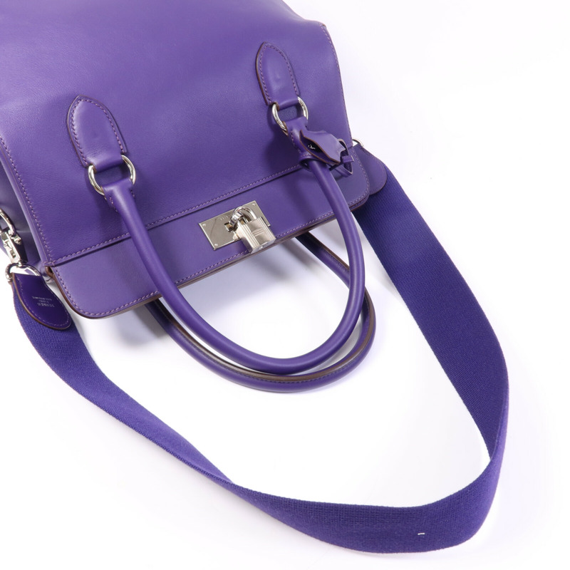 HERMES Swift皮革Tool Box 26銀扣肩背袋Anemone-8