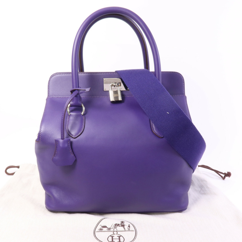 HERMES Swift皮革Tool Box 26銀扣肩背袋Anemone-9