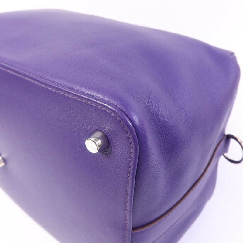 HERMES Swift皮革Tool Box 26銀扣肩背袋Anemone-10