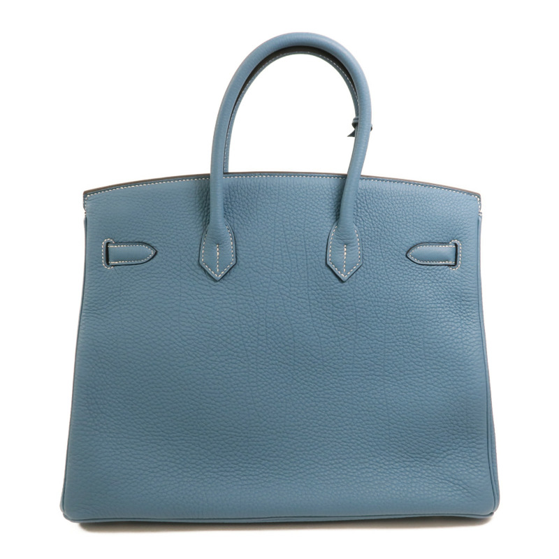 HERMES Togo皮革Birkin 35銀扣手挽袋Bleu Jean-1