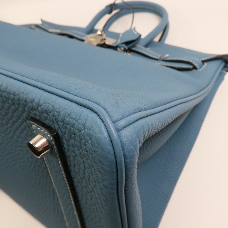 HERMES Togo皮革Birkin 35銀扣手挽袋Bleu Jean-11