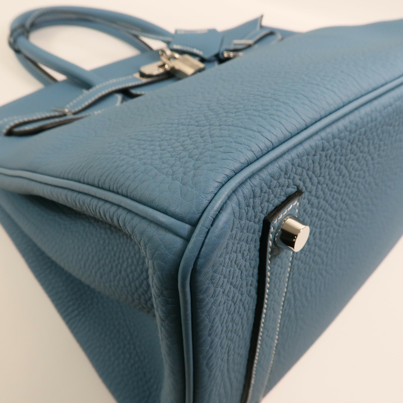 HERMES Togo皮革Birkin 35銀扣手挽袋Bleu Jean-12