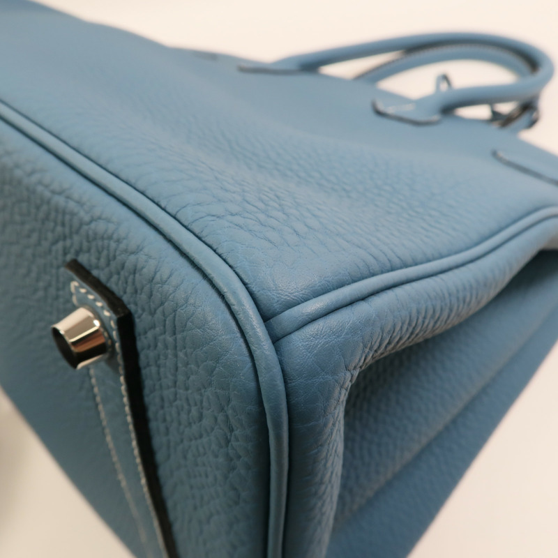 HERMES Togo皮革Birkin 35銀扣手挽袋Bleu Jean-13
