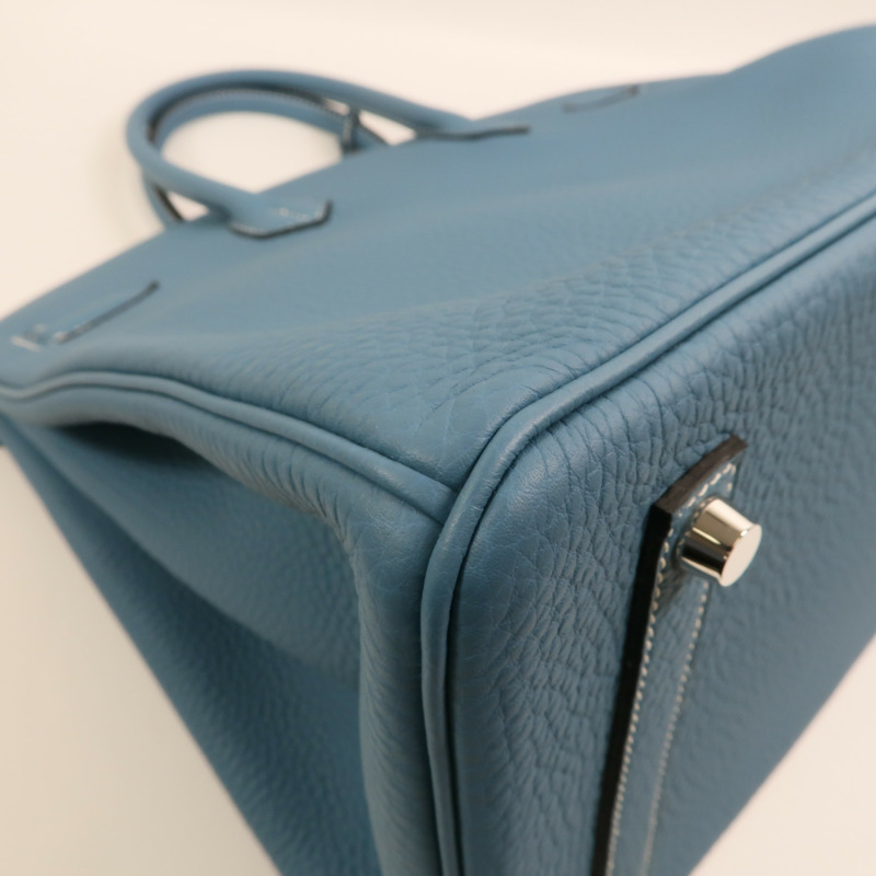 HERMES Togo皮革Birkin 35銀扣手挽袋Bleu Jean-14