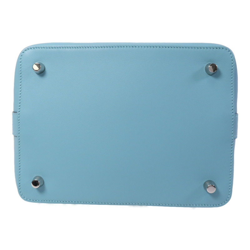 HERMES Evercolor皮革Toobox 20銀扣手挽肩背兩用袋Bleu St Cyr-3