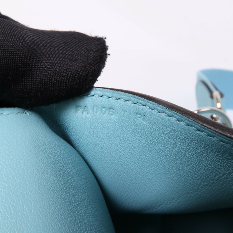 HERMES Evercolor皮革Toobox 20銀扣手挽肩背兩用袋Bleu St Cyr-7