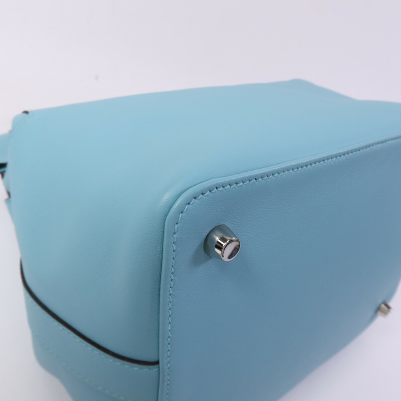 HERMES Evercolor皮革Toobox 20銀扣手挽肩背兩用袋Bleu St Cyr-11