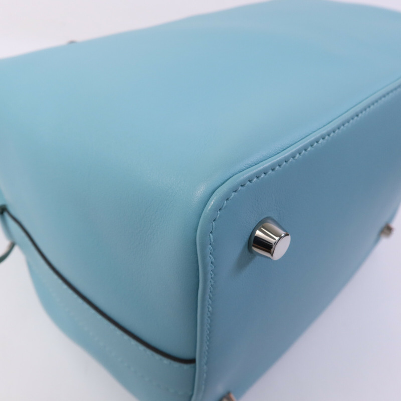 HERMES Evercolor皮革Toobox 20銀扣手挽肩背兩用袋Bleu St Cyr-13