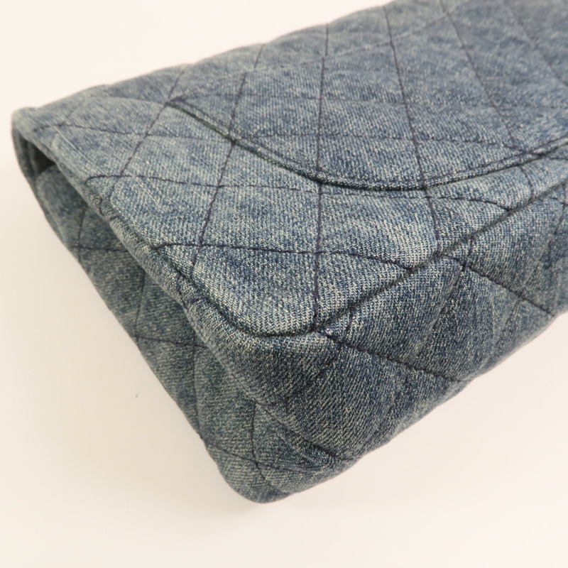 CHANEL 牛仔布2.55 Large金扣鏈帶肩背袋-15