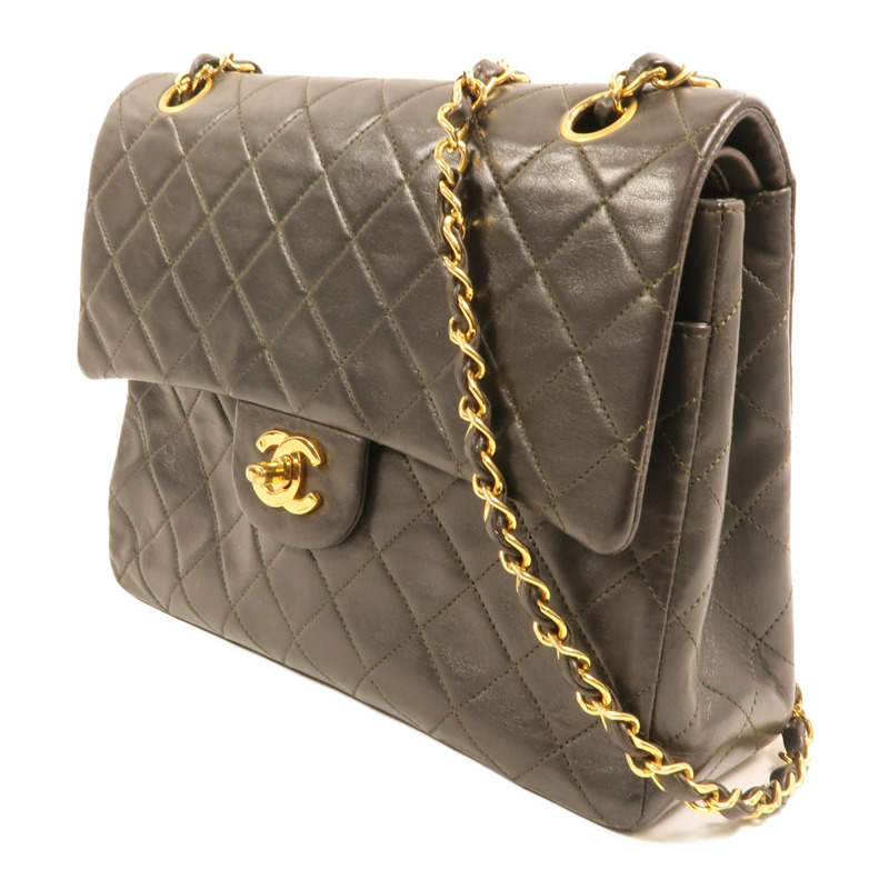 CHANEL 羊皮皮革Vintage Classic Flap Bag金扣鏈帶肩背袋-2