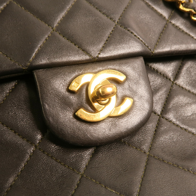 CHANEL 羊皮皮革Vintage Classic Flap Bag金扣鏈帶肩背袋-9