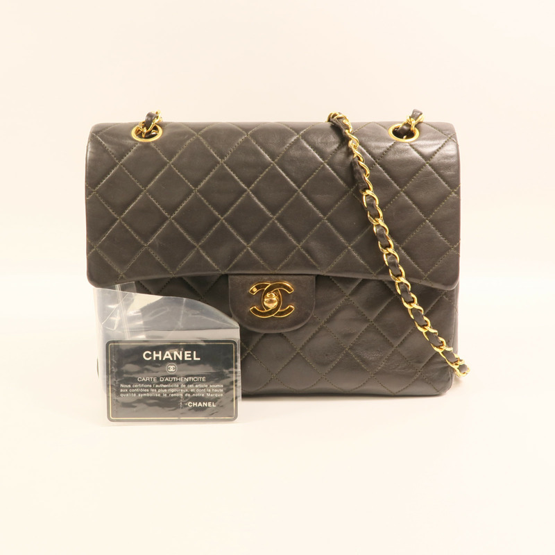 CHANEL 羊皮皮革Vintage Classic Flap Bag金扣鏈帶肩背袋-11