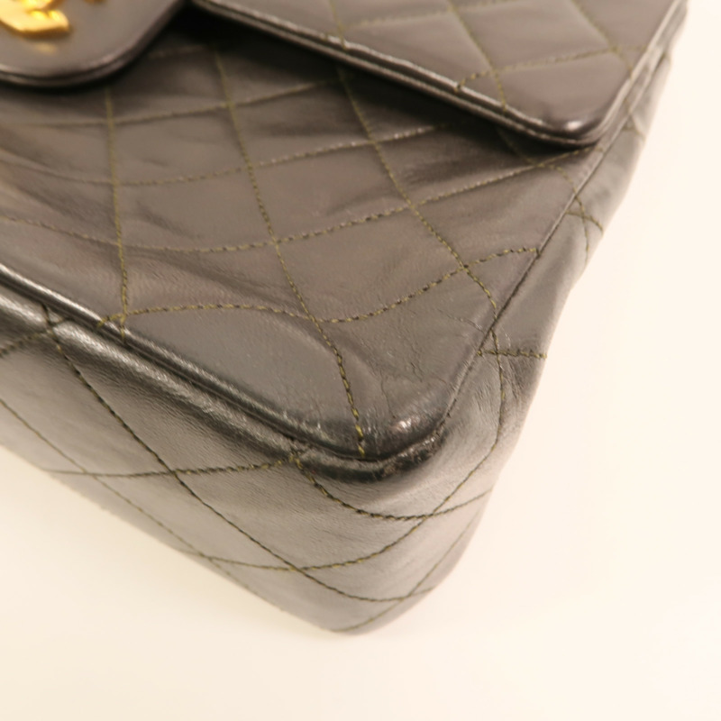 CHANEL 羊皮皮革Vintage Classic Flap Bag金扣鏈帶肩背袋-12