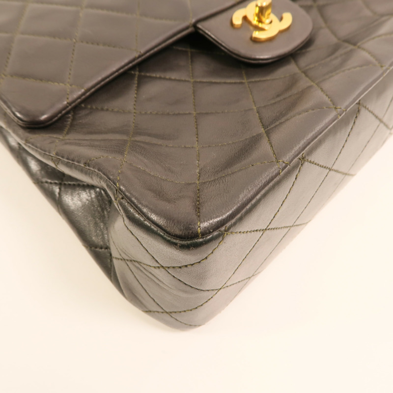 CHANEL 羊皮皮革Vintage Classic Flap Bag金扣鏈帶肩背袋-13