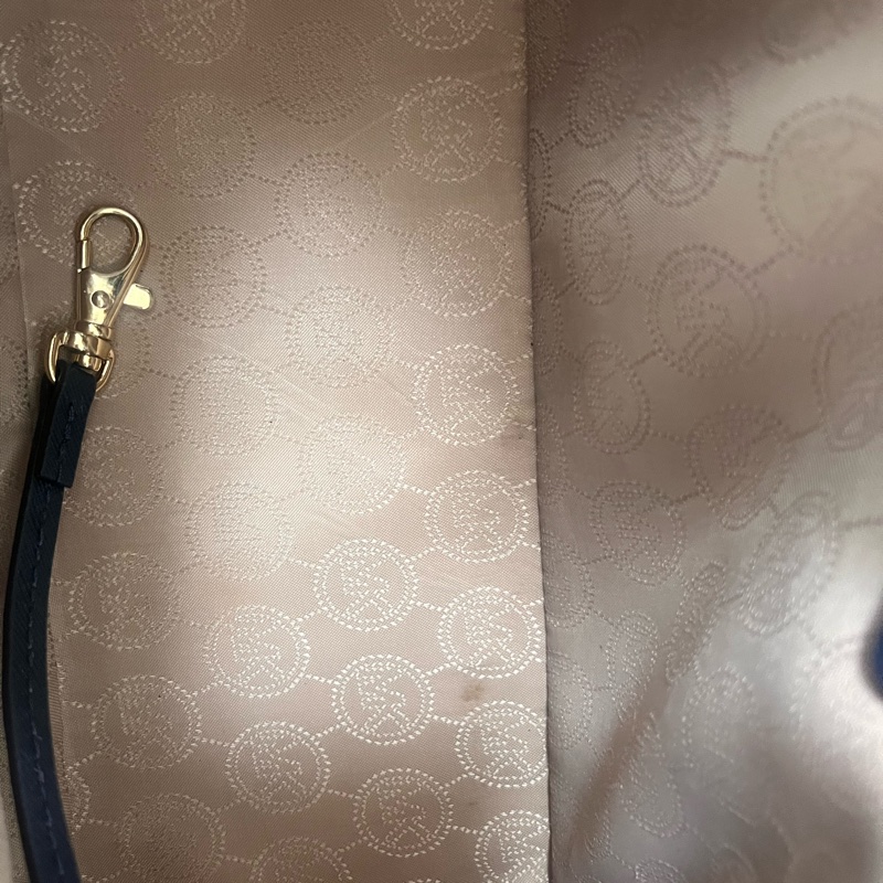 Michael Kors 防磨時尚藍小牛皮手提包-15