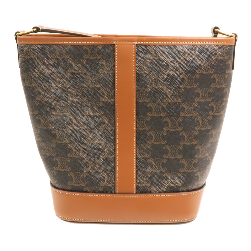 CELINE 塗層帆布Triomphe Small Bucket Bag金扣肩背袋-1