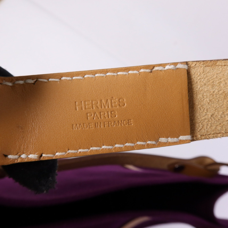 HERMES 帆布Cabalicol銀扣肩背袋Anemone-5