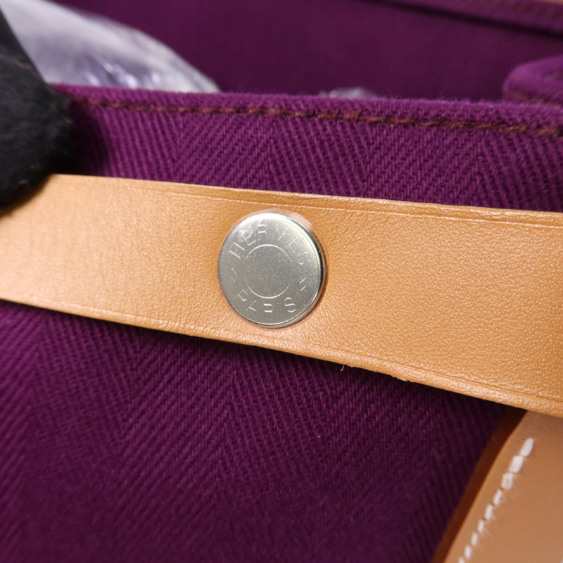 HERMES 帆布Cabalicol銀扣肩背袋Anemone-6