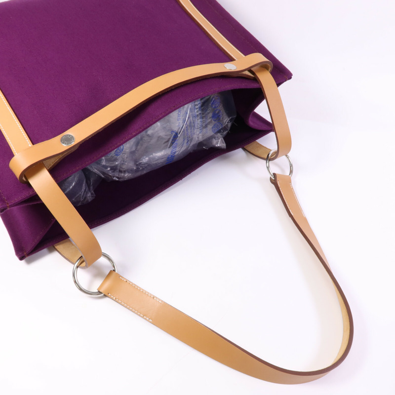 HERMES 帆布Cabalicol銀扣肩背袋Anemone-8