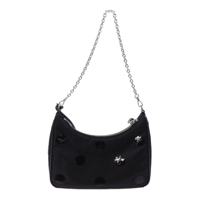 PRADA 尼龍/珠片Re-Edition 2005銀扣手挽肩背兩用袋-1