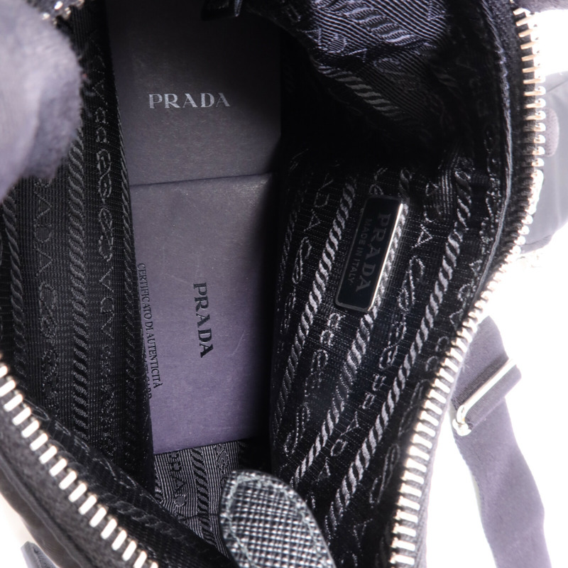 PRADA 尼龍/珠片Re-Edition 2005銀扣手挽肩背兩用袋-4