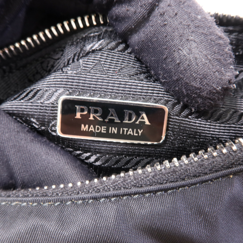 PRADA 尼龍/珠片Re-Edition 2005銀扣手挽肩背兩用袋-5
