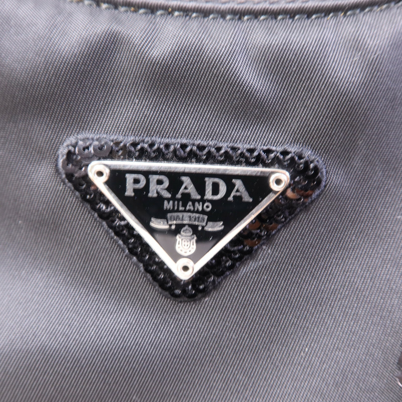 PRADA 尼龍/珠片Re-Edition 2005銀扣手挽肩背兩用袋-6