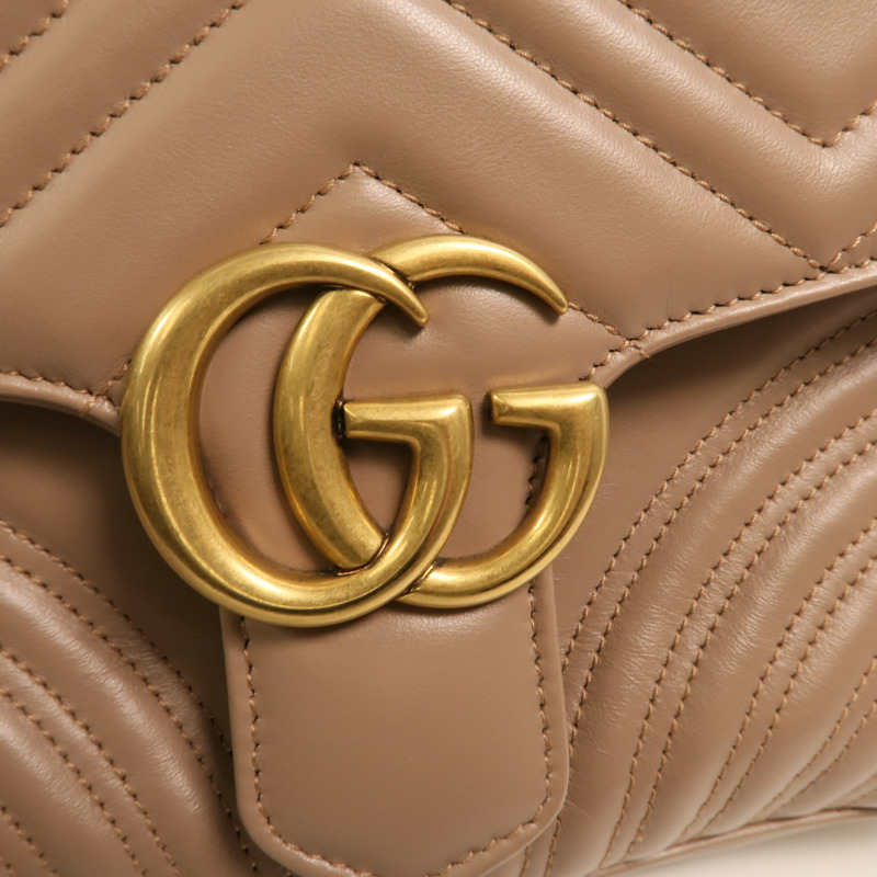 GUCCI 牛皮皮革GG Marmont Matelasse Small Top Handle金扣手挽肩背兩用袋-8