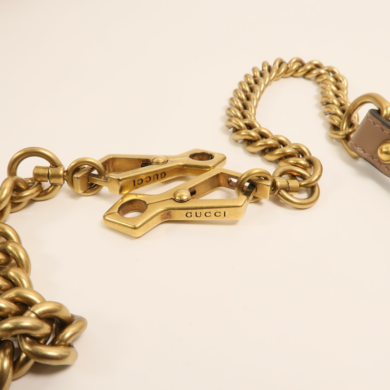 GUCCI 牛皮皮革GG Marmont Matelasse Small Top Handle金扣手挽肩背兩用袋-9