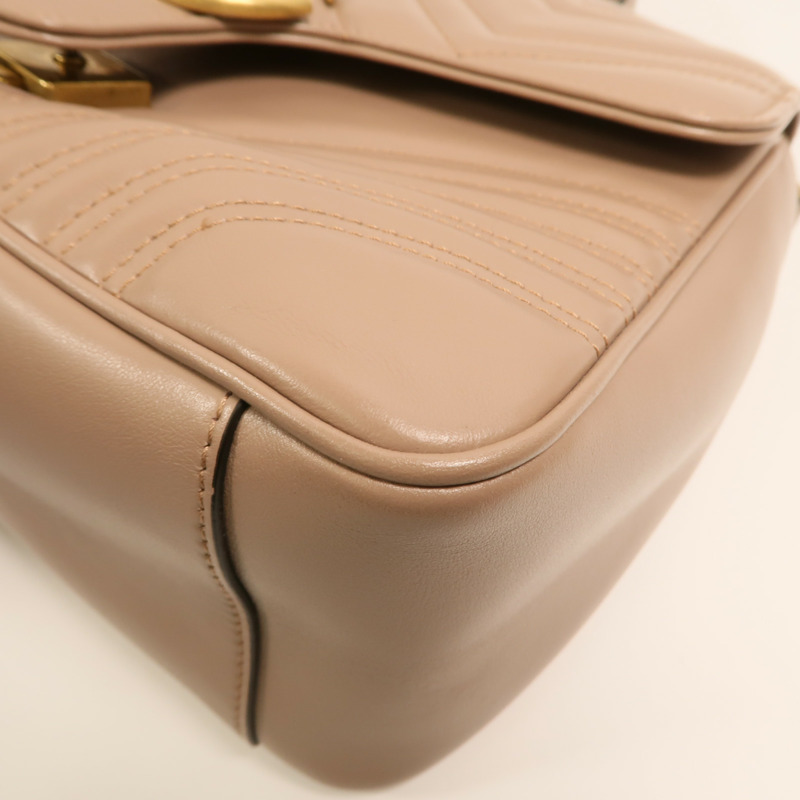GUCCI 牛皮皮革GG Marmont Matelasse Small Top Handle金扣手挽肩背兩用袋-10