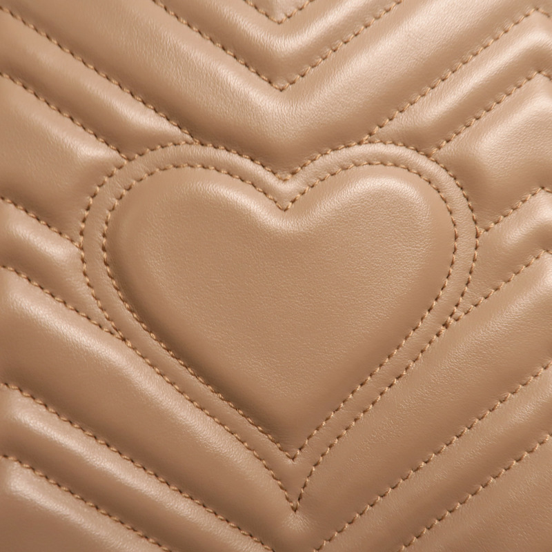 GUCCI 牛皮皮革GG Marmont Matelasse Small Top Handle金扣手挽肩背兩用袋-14