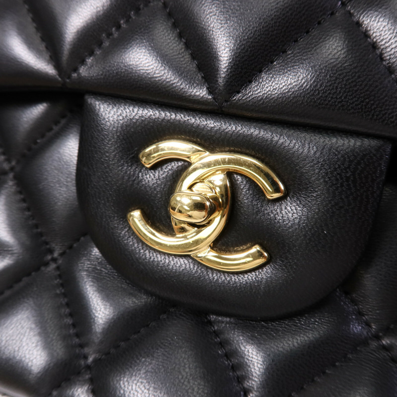 CHANEL 羊皮皮革Large Classic金扣鏈帶肩背袋-6