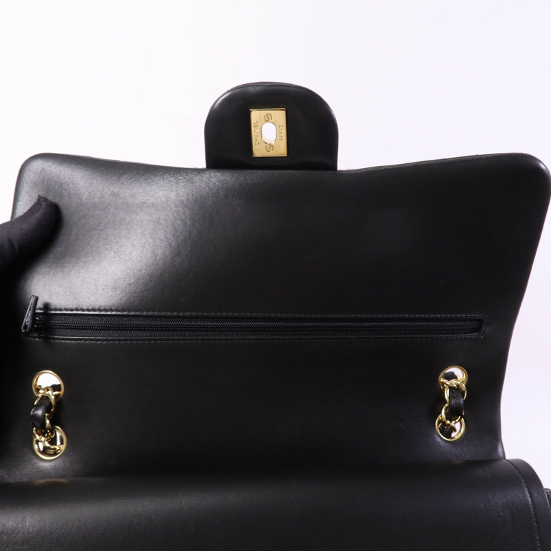 CHANEL 羊皮皮革Large Classic金扣鏈帶肩背袋-14