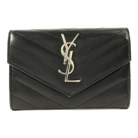 SAINT LAURENT 牛皮皮革Matelasse Small Envelope銀扣錢包