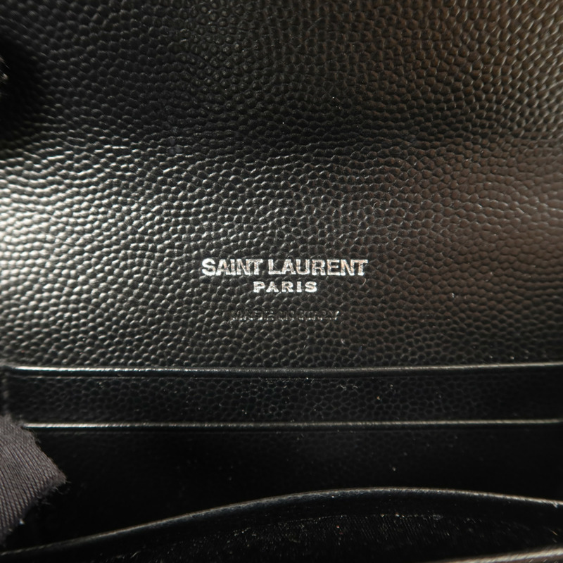 SAINT LAURENT 牛皮皮革Matelasse Small Envelope銀扣錢包-5