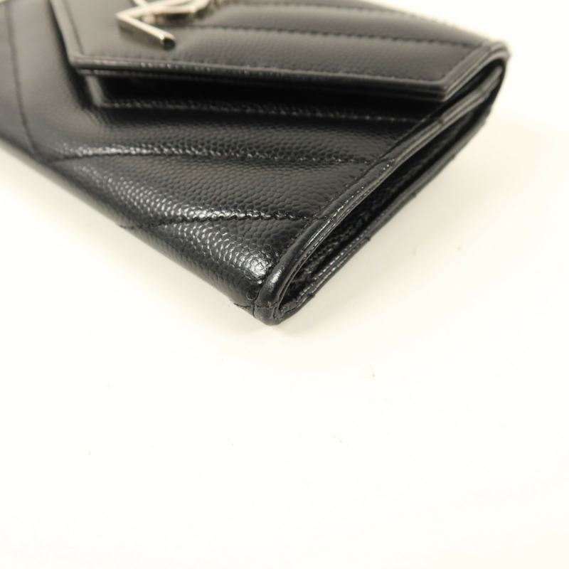 SAINT LAURENT 牛皮皮革Matelasse Small Envelope銀扣錢包-10