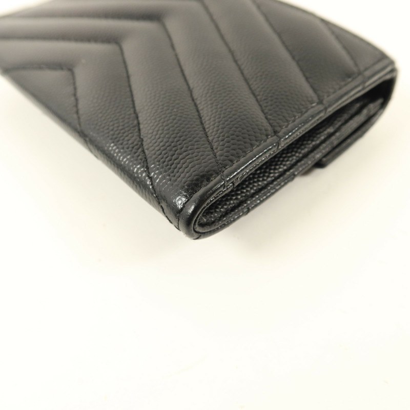 SAINT LAURENT 牛皮皮革Matelasse Small Envelope銀扣錢包-12
