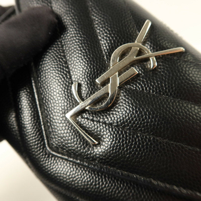 SAINT LAURENT 牛皮皮革Matelasse Small Envelope銀扣錢包-14